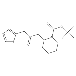 tert-Butyl 2-(((thiazol-5-ylmethyl)sulfinyl)methyl)piperidine-1-carboxylate Structure