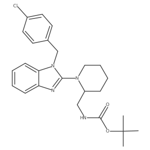 tert-butyl ((1-(1-(4-chlorobenzyl)-1H-benzo[d]imidazol-2-yl)piperidin-2-yl)methyl)carbamate Structure