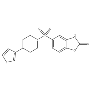 5-((4-(thiophen-3-yl)piperidin-1-yl)sulfonyl)benzo[d]oxazol-2(3H)-one结构式