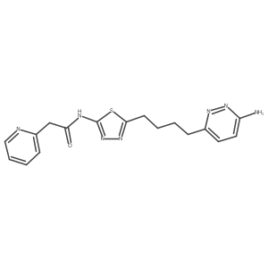 N-(5-(4-(6-Aminopyridazin-3-yl)butyl)-1,3,4-thiadiazol-2-yl)-2-(pyridin-2-yl)acetamide结构式