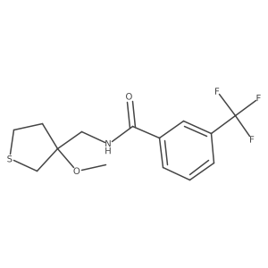 N-((3-methoxytetrahydrothiophen-3-yl)methyl)-3-(trifluoromethyl)benzamide结构式