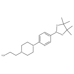 2-(4-(5-(4,4,5,5-Tetramethyl-1,3,2-dioxaborolan-2-yl)pyridin-2-yl)piperazin-1-yl)ethanamine Structure