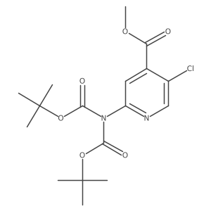 2-[Bis[(1,1-dimethylethoxy)carbonyl]amino]-5-chloro-4-pyridinecarboxylic acid methyl ester结构式