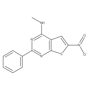 N-Methyl-6-nitro-2-phenylthieno[2,3-d]pyrimidin-4-amine结构式