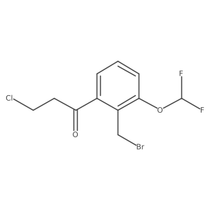 1-(2-(Bromomethyl)-3-(difluoromethoxy)phenyl)-3-chloropropan-1-one结构式