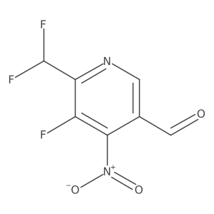 2-(Difluoromethyl)-3-fluoro-4-nitropyridine-5-carboxaldehyde结构式