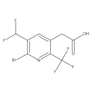 2-(6-Bromo-5-(difluoromethyl)-2-(trifluoromethyl)pyridin-3-yl)acetic acid Structure