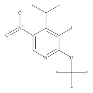 4-(Difluoromethyl)-3-iodo-5-nitro-2-(trifluoromethoxy)pyridine Structure