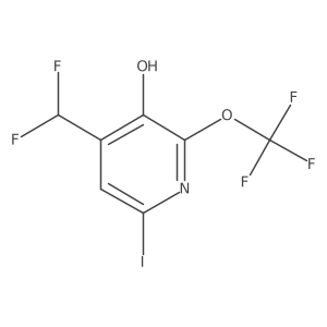 4-(Difluoromethyl)-6-iodo-2-(trifluoromethoxy)pyridin-3-ol Structure