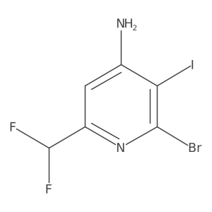 2-Bromo-6-(difluoromethyl)-3-iodopyridin-4-amine Structure