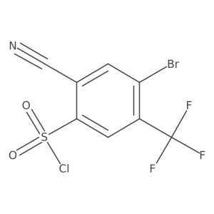 4-Bromo-2-cyano-5-(trifluoromethyl)benzenesulfonyl chloride结构式