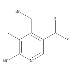 2-Bromo-4-(bromomethyl)-5-(difluoromethyl)-3-methylpyridine结构式