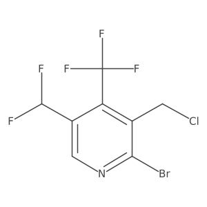 2-Bromo-3-(chloromethyl)-5-(difluoromethyl)-4-(trifluoromethyl)pyridine结构式