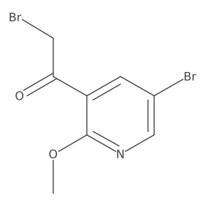 2-Bromo-1-(5-bromo-2-methoxypyridin-3-yl)ethanone Structure