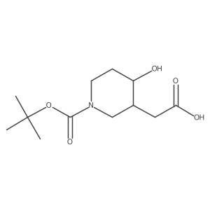 Rel-2-((3S,4S)-1-(tert-butoxycarbonyl)-4-hydroxypiperidin-3-yl)acetic acid Structure