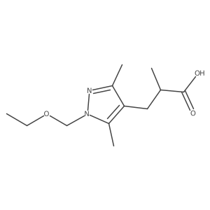 3-[1-(ethoxymethyl)-3,5-dimethyl-1H-pyrazol-4-yl]-2-methylpropanoic acid结构式
