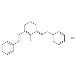 N-((E)-(2-chloro-3-((E)-(phenylimino)methyl)cyclohex-2-en-1-ylidene)methyl)aniline hydrochloride Structure