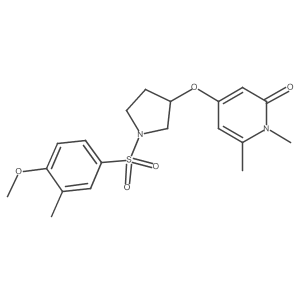 4-((1-((4-methoxy-3-methylphenyl)sulfonyl)pyrrolidin-3-yl)oxy)-1,6-dimethylpyridin-2(1H)-one Structure