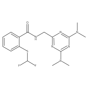 N-((4,6-bis(dimethylamino)-1,3,5-triazin-2-yl)methyl)-2-((difluoromethyl)thio)benzamide结构式