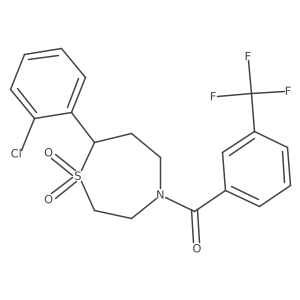 (7-(2-Chlorophenyl)-1,1-dioxido-1,4-thiazepan-4-yl)(3-(trifluoromethyl)phenyl)methanone Structure