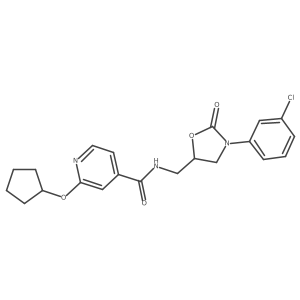 N-((3-(3-chlorophenyl)-2-oxooxazolidin-5-yl)methyl)-2-(cyclopentyloxy)isonicotinamide Structure