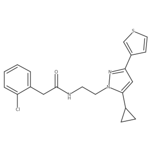 2-(2-chlorophenyl)-N-(2-(5-cyclopropyl-3-(thiophen-3-yl)-1H-pyrazol-1-yl)ethyl)acetamide Structure