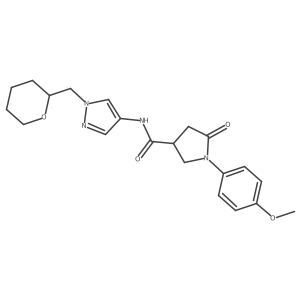 1-(4-methoxyphenyl)-5-oxo-N-(1-((tetrahydro-2H-pyran-2-yl)methyl)-1H-pyrazol-4-yl)pyrrolidine-3-carboxamide Structure