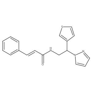 N-(2-(1H-pyrazol-1-yl)-2-(thiophen-3-yl)ethyl)cinnamamide结构式