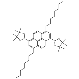 2,2'-(3,8-Dioctylpyrene-1,6-diyl)bis(4,4,5,5-tetramethyl-1,3,2-dioxaborolane) Structure