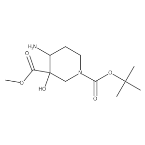 1-Tert-butyl 3-methyl 4-amino-3-hydroxypiperidine-1,3-dicarboxylate结构式