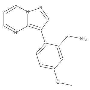 (5-Methoxy-2-{pyrazolo[1,5-a]pyrimidin-3-yl}phenyl)methanamine Structure