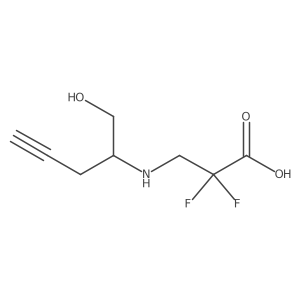 2,2-Difluoro-3-[(1-hydroxypent-4-yn-2-yl)amino]propanoic acid结构式