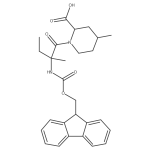 1-[2-({[(9H-fluoren-9-yl)methoxy]carbonyl}amino)-2-methylbutanoyl]-4-methylpiperidine-2-carboxylic acid结构式