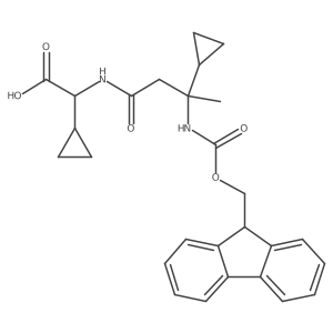 2-cyclopropyl-2-[3-cyclopropyl-3-({[(9H-fluoren-9-yl)methoxy]carbonyl}amino)butanamido]acetic acid Structure