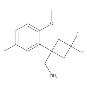 [3,3-Difluoro-1-(2-methoxy-5-methylphenyl)cyclobutyl]methanamine Structure