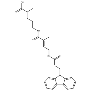 5-[4-({[(9H-fluoren-9-yl)methoxy]carbonyl}amino)-2-methylbut-2-enamido]-2-methylpentanoic acid Structure