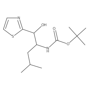 (2S)-2-[[(1,1-dimethylethoxy)carbonyl]amino]-4-methyl-1-(2-thiazolyl)-1-pentanol Structure