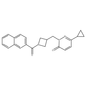 6-Cyclopropyl-2-{[1-(quinoline-2-carbonyl)azetidin-3-yl]methyl}-2,3-dihydropyridazin-3-one结构式