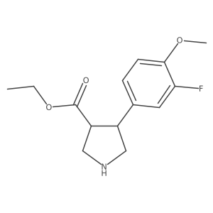 rac-ethyl (3R,4S)-4-(3-fluoro-4-methoxyphenyl)pyrrolidine-3-carboxylate结构式