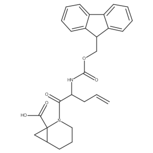 rac-(1R,6S)-2-[2-({[(9H-fluoren-9-yl)methoxy]carbonyl}amino)pent-4-enoyl]-2-azabicyclo[4.1.0]heptane-1-carboxylic acid结构式