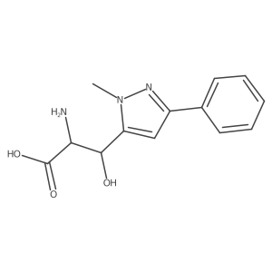 2-amino-3-hydroxy-3-(1-methyl-3-phenyl-1H-pyrazol-5-yl)propanoic acid结构式
