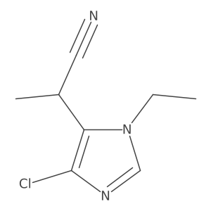 2-(4-chloro-1-ethyl-1H-imidazol-5-yl)propanenitrile结构式