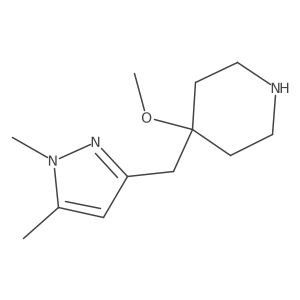 4-[(1,5-dimethyl-1H-pyrazol-3-yl)methyl]-4-methoxypiperidine结构式