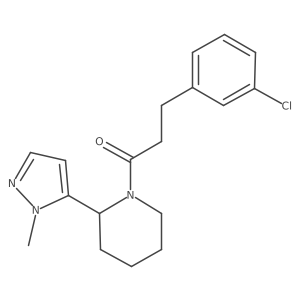 3-(3-chlorophenyl)-1-[2-(1-methyl-1H-pyrazol-5-yl)piperidin-1-yl]propan-1-one结构式