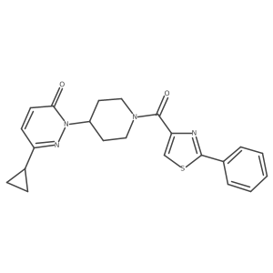 6-Cyclopropyl-2-[1-(2-phenyl-1,3-thiazole-4-carbonyl)piperidin-4-yl]-2,3-dihydropyridazin-3-one结构式