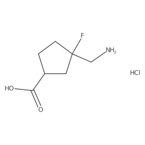 (1S,3R)-3-(Aminomethyl)-3-fluorocyclopentane-1-carboxylic acid;hydrochloride结构式