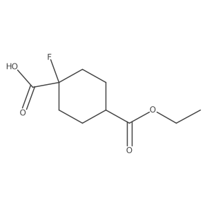 4-(Ethoxycarbonyl)-1-fluorocyclohexane-1-carboxylic acid结构式