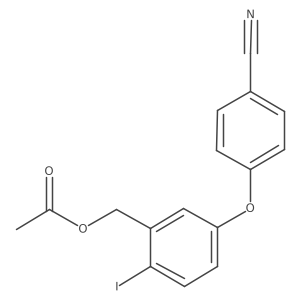 5-(4-Cyanophenoxy)-2-iodobenzyl acetate结构式