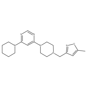 4-{4-[(5-Methyl-1,2-oxazol-3-yl)methyl]piperazin-1-yl}-6-(piperidin-1-yl)pyrimidine结构式