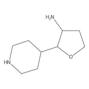 rac-(2R,3S)-2-(piperidin-4-yl)oxolan-3-amine结构式